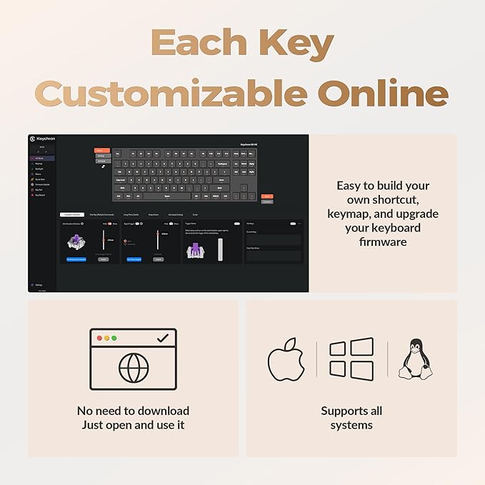 Keychron K8 HE TKL Wireless Bluetooth 2.4G Wired Triple Mode Hot Swappable Hall Effect Keyboard with QMK VIA Aluminum+Wood Frame Rapid Trigger for Mac Windows Linux-White