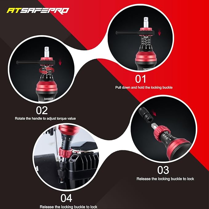 Torque Screwdriver - 10-60 in.lb,21 Pcs Inch Pound Torque Screwdriver Set - 1/4" Elastic Bit Holder and Bit Holder, Buckle Clamp, Flat, Hex, Torx, Philips, Fit for Bicycle, DIY, Tool Maintenance