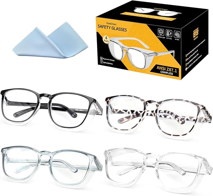 Safety Glasses Anti Fog Goggles For Women, Nurses Protective Eyewear Blue Light & UV Blocking Eye Protection Glasses