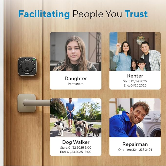 ULTRALOQ Bolt NFC WiFi Smart Lock with Door Sensor, Built in WiFi Deadbolt, Keypad Keyless Entry Door Lock, App Remote Control, Auto Unlock, IP65 Waterproof, 12 Months Battery