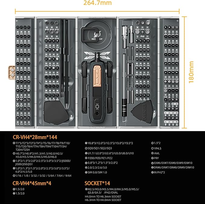 Precision Screwdriver Set,Computer Screwdriver Kit,180 in 1 Screwdriver Set with Bits and Magnetic Storage,Repair Tool Kit for Most Computer,Laptop,Phone,DIY (Manual Screwdriver Kit)