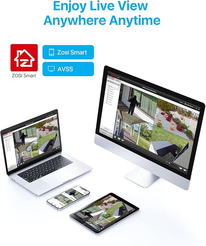 ZOSI 4 Pack 5MP 3K Add-on Security POE Camera with Cable, 2880 x 1620 Indoor Outdoor Bullet IP Camera, 120ft Night Vision, 3.6mm Lens, 95°View Angle, IP66 Weatherproof (Only Work with Our PoE NVR)