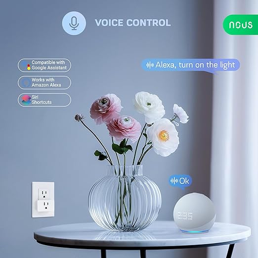 ZigBee Smart Plug 15A, Energy Monitoring, Compatible with Alexa, Google Home, Home Assistant, SmartThings, Remote App Control, Timer & Schedule, Compact Design, Smart Outlet, 1 Pack