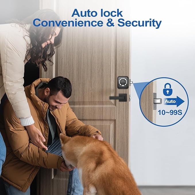 Electronic Deadbolt, Keyless Entry Door Lock with Keypad, Smart Lock for Front Door, Keypad Deadbolt with 2 Keys, Easy Installation