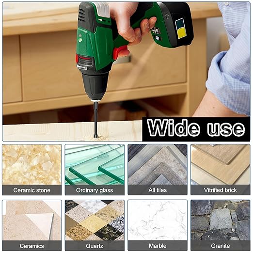 20Pcs Masonry Tile Drill Bits Set 6mm Alloy Drill Bits Full-Grinding Glass Marble Set Electric Screwdriver Bits Metal Hole Saw Drilling Tool for Tile Glass Mirror(20pcs)