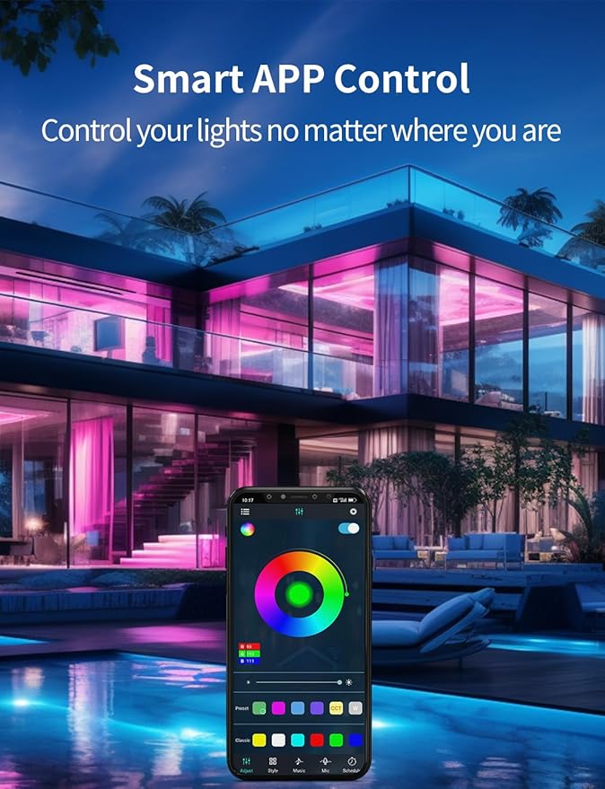 COB RGB LED Strip Lights, Bright 20ft RGB COB LED Lights for Game Room Bedroom Kitchen Lighting Home Decor LED Light Strip with 44 Keys Remote Smart App Control Music Sync Color Changing