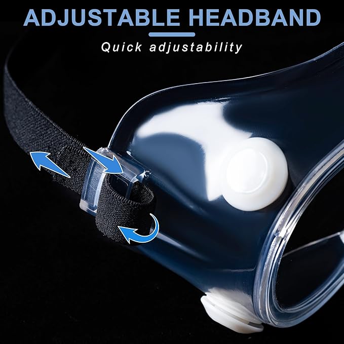 2-Pack Safety Goggles, Anti-Fog Lab Goggles, Over Glasses Safety Glasses for Chemistry Lab, Mowing, Woodworking, Painting, Construction, Industrial Use