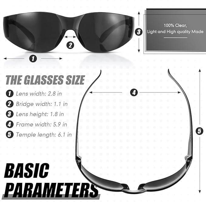 Chumia 48 Pairs Safety Glasses Protective Eyewear Goggles Scratch Impact Resistant Eye Protection for Men Women Work