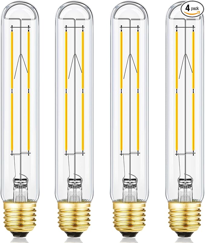 Leools Dimmable E26 Light Bulb 8W Equal 75 watt led Light Bulb AC120V Edison Light Bulbs 75 Watt Neutral White 4000K 800LM T10 led Bulb for Rustic Pendant,Industrial Pipe,Wall sconces,4Pack