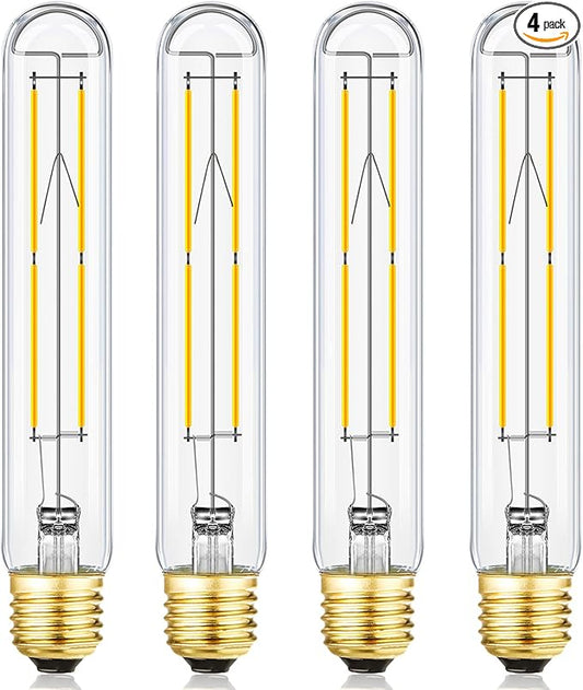 Leools Dimmable E26 Light Bulb 8W Equal 75 watt led Light Bulb AC120V Edison Light Bulbs 75 Watt Neutral White 4000K 800LM T10 led Bulb for Rustic Pendant,Industrial Pipe,Wall sconces,4Pack
