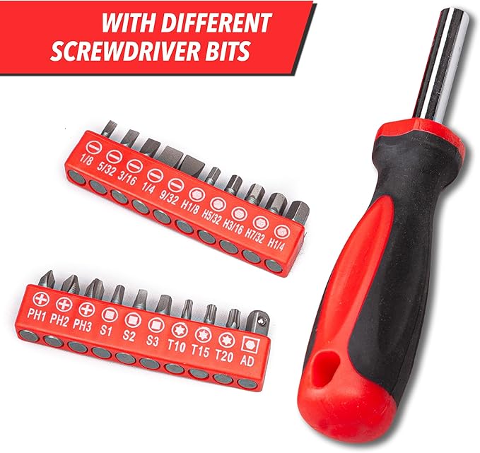 CARTMAN 136 Piece Tool Set General Household Hand Tool Kit with Plastic Toolbox Storage Case