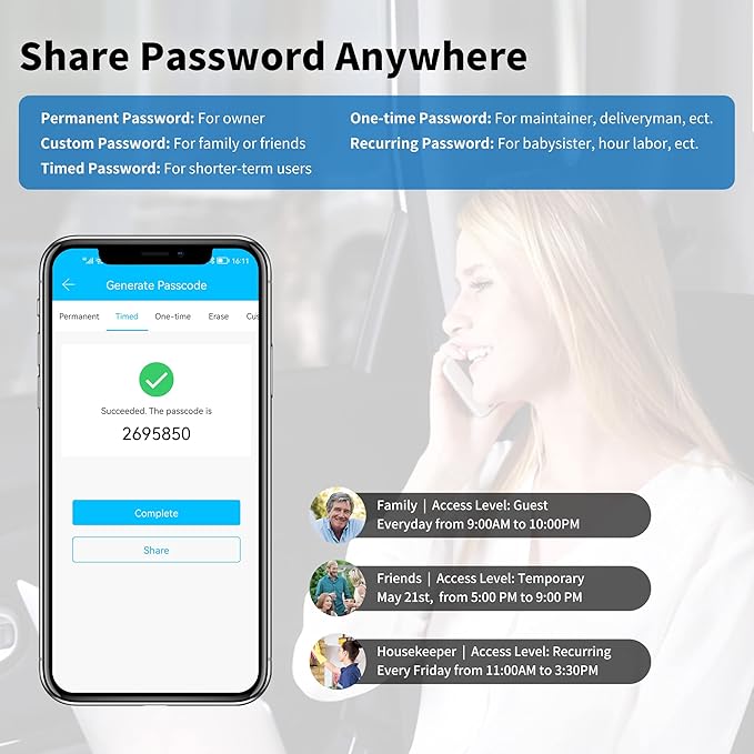 Smart Lock,CATCHFACE Fingerprint Door Lock TTlock Door Lock Keyless Entry Door Lock WiFi Smart Locks for Front Door Biometric Door Lock with Fingerprint,Free App,Share Ekey and IC Card(Matte Black)