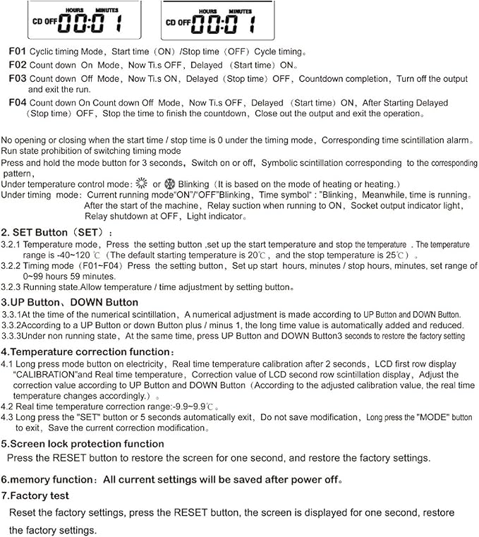 Digital Thermostat Outlet Plug Temperature Controller, Temperature Control Socket Thermostat Controlled Outlet with Alarm System for Aquariums, Greenhouses(US Plug 15A 1800W)