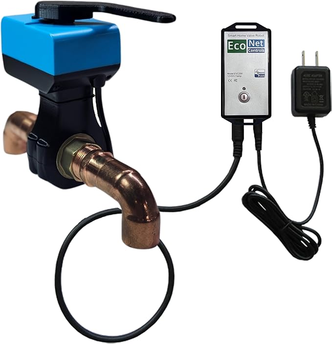 Smart Valve Controller, Compatible with Z-Wave Plus, Automated Water Shut-Off Device - Z-Wave HUB Required - Integrated 1" Ball Valve