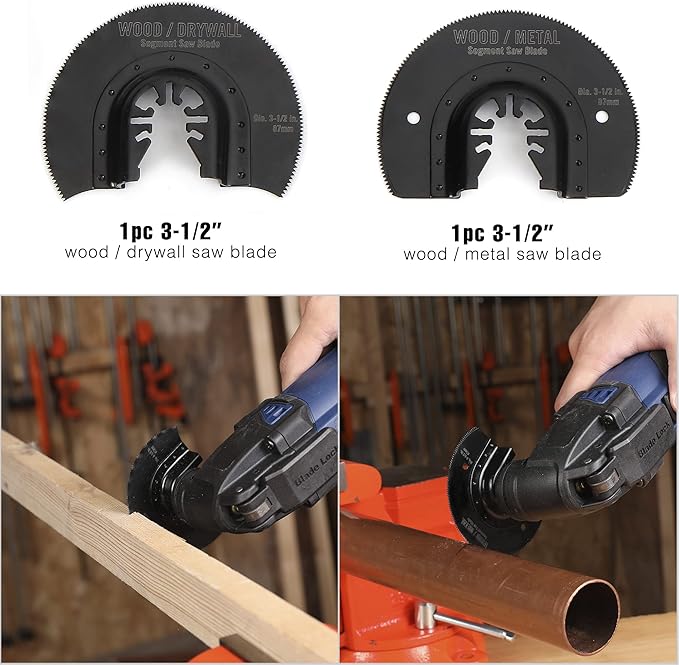 WORKPRO 25-piece Oscillating Multitool Accessories, Quick Release Oscillating Saw Blades to Cut Wood Metal Plastic, Fit Dewalt Worx Milwaukee Black&Decker Rockwell Makita Fein Craftsman