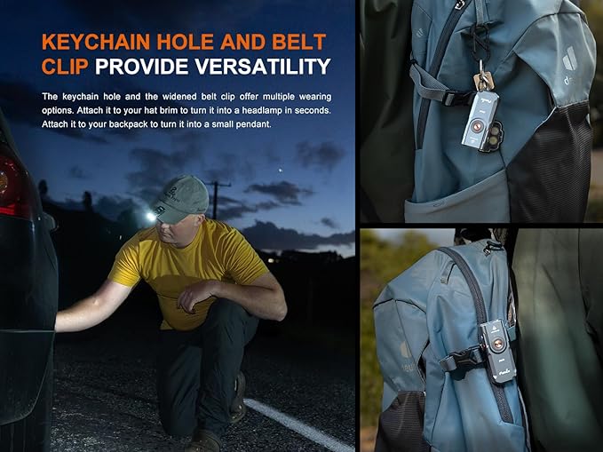 Fenix E06R 700 Lumen USB Rechargeable LED Keychain Flashlight/UV/Blacklight with EdisonBright Accessory case Bundle (Turquoise)