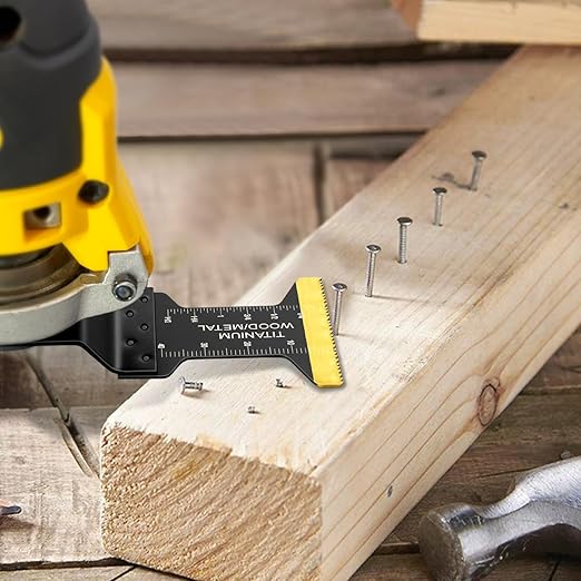 31 PCS Multi Tool Blade Kits, Professional Titanium Oscillating Tool Blades for Metal, Wood, Plastic, Quick Release Oscillating Saw Blades Compatible with Dewalt Milwaukee Ryobi Rockwell Fein