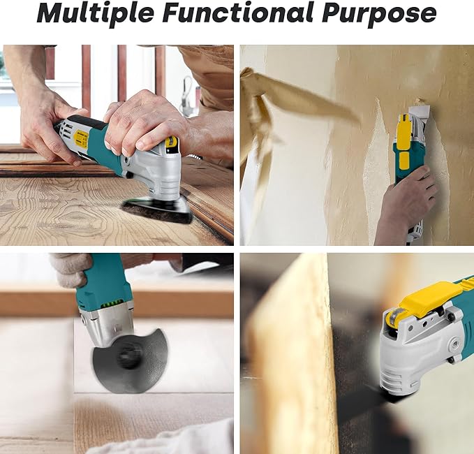 Enventor Multi Tool Saw, 2.5Amp Electric Oscillating Tool Kit Corded with 28pcs Saw Accessories, 6 Variable Speeds, 3° Oscillating Angle Oscillating Saw for Cutting, Scraping, Sanding