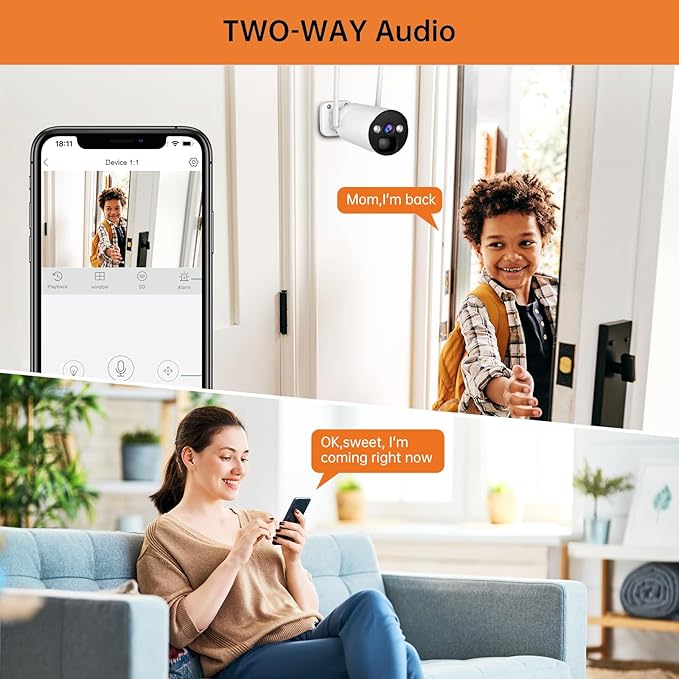 CAMCAMP 3MP Solar Security Cameras Wireless Outdoor, Solar-Power CCTV Camera Security System, 4-Cam Kit, PIR Human Detection, 2-Way Audio, Color Night Vision, Spotlight Alert, SD Local Storage/Cloud