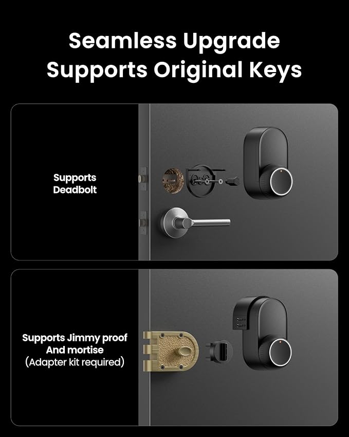 Smart Lock Ultra with Keypad,Fingerprint Door Lock, App Remote Control, Built-in WiFi Keypad Deadbolt, Auto Unlock, Waterproof&Easy Install,Supports Alexa and Google (Lock Ultra Touch Combo)