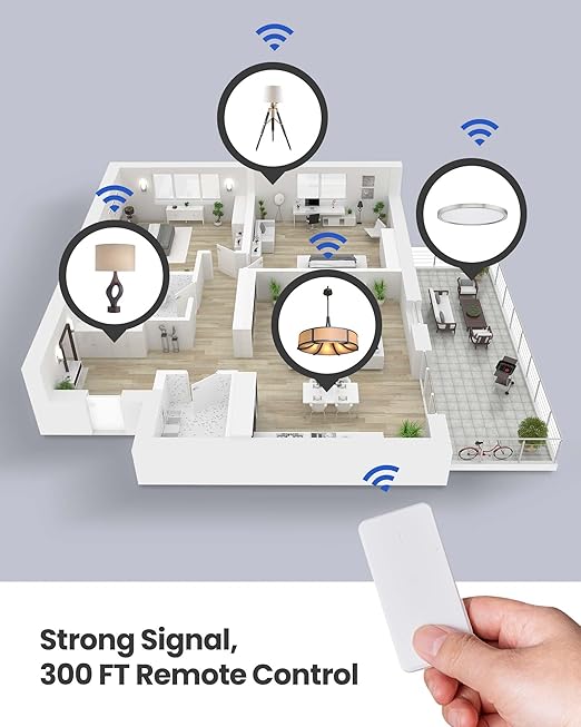 Remote Control Outlet Plug Switch, Buckle Design & Removable Wireless Light Switch, No Wiring Needed, 300 ft, 15A/1500W, Programmable, for Household Appliances(2 Pack)