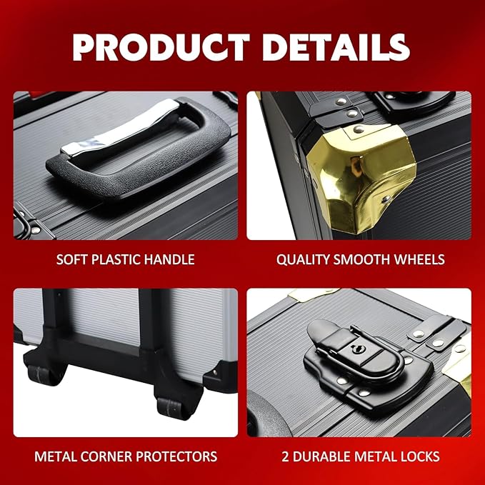 899pcs Home Repair Tool Set Kit for Men, Toolbox Storage Case with 4 Drawers, General Household Tool Kit with Rolling Tool Box, Tool Set Kit for Maintenance, Garden, Homeowner, Handyman -Black