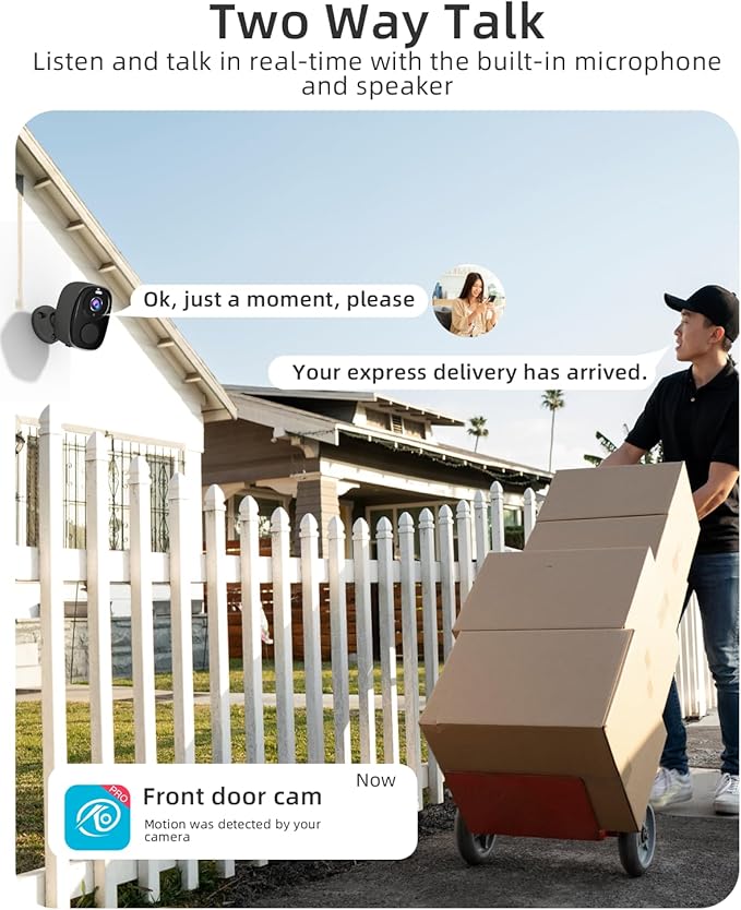 5G/2.4G WiFi Security Cameras Wireless Outdoor, 2K 5G Security Camera with AI Motion Detection, Color Night Vision, Siren, IP65, 2-Way-Audio, Support Alexa&Google Assistant, Cloud/SD (2)