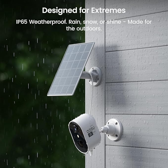 AOSU 2K Solar Camera Outdoor Wireless, Cameras for Home Security, WiFi Camera for Home Surveillance with Spotlight Color Night Vision, PIR/AI Motion Detection, 2-Way Talk, IP66 Waterproof