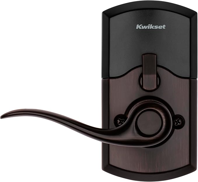 Kwikset SmartCode 917 Keypad Keyless Entry Traditional Residential Electronic Lever Deadbolt Alternative with Tustin Door Handle and SmartKey Security, Venetian Bronze