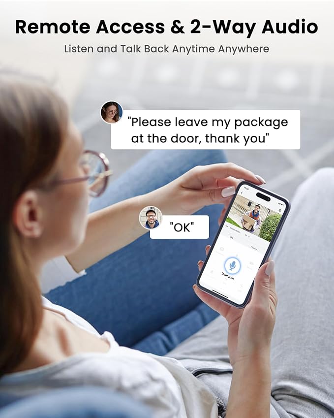 ANRAN 2K Solar Security Camera Wireless Outdoor, 2 Pack Battery-Powered WiFi Camera with 360° PTZ for Home Security, PIR Motion Detection, 3MP Color Night Vision, Two-Way Audio, Alexa Compatible