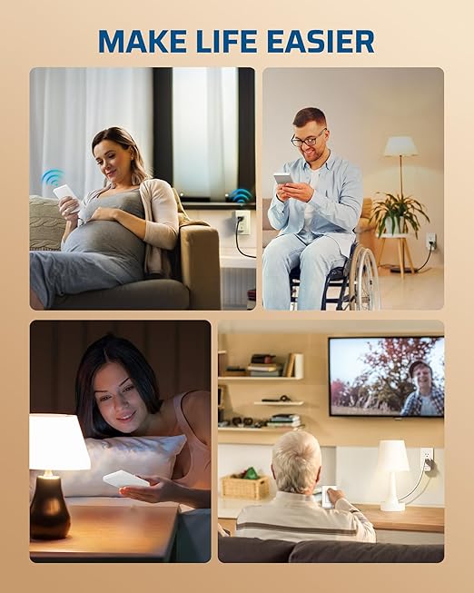 DEWENWILS Remote Control Outlet Wireless Wall Mounted Light Switch, Electrical Plug in On Off Power Switch for Lamp, No Wiring,100 Feet RF Range, ETL Listed,Programmable