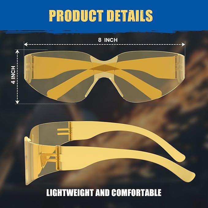 Work Safety Glasses For Men | Ansi Z87 Certified Safety Goggles For Shooting Range | Anti-Scratch Outdoor Glass