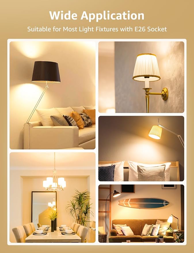 Lepro Dimmable LED Light Bulbs 100 Watt Equivalent, 14W 1500LM Soft Warm White 2700K, A19 E26 Standard Medium Base, UL FCC Listed, 15000 Hour Lifetime, 6 Packs