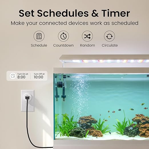GHome Smart Mini Plug Compatible with Alexa and Google Home, WiFi Outlet Socket Remote Control with Timer Function, Only Supports 2.4GHz Network, No Hub Required, ETL FCC Listed (4 Pack), White