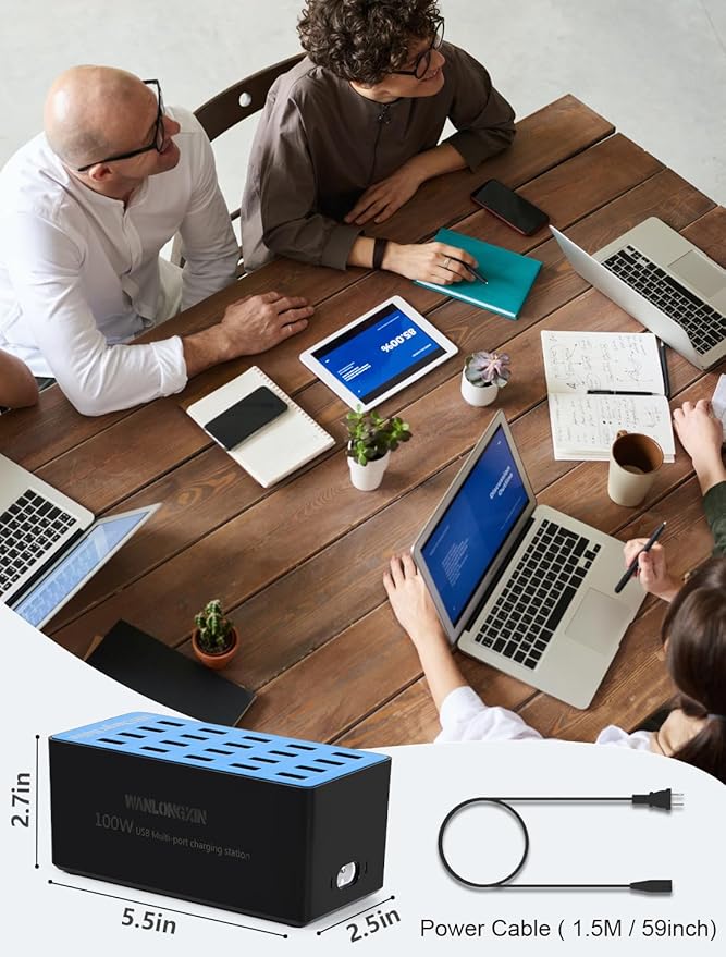 Charging Station, 100W20Port USB Charging Station, Multiple USB Charger Station, Charging Station for Multiple Devices, Multi USB Charging Station, Chargers for Multiple Devices