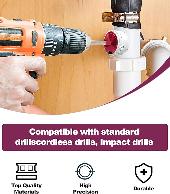 8 Pcs PVC Pipe Reamer Kit With 1/2 inch, 3/4 inch, 1 inch, 1-1/4inch, 1-1/2inch, 2inch, 3inch, 4inch, 2 Carbide Inserts, Aluminum PVC Fitting Saver, Plumbing tools for SCH40