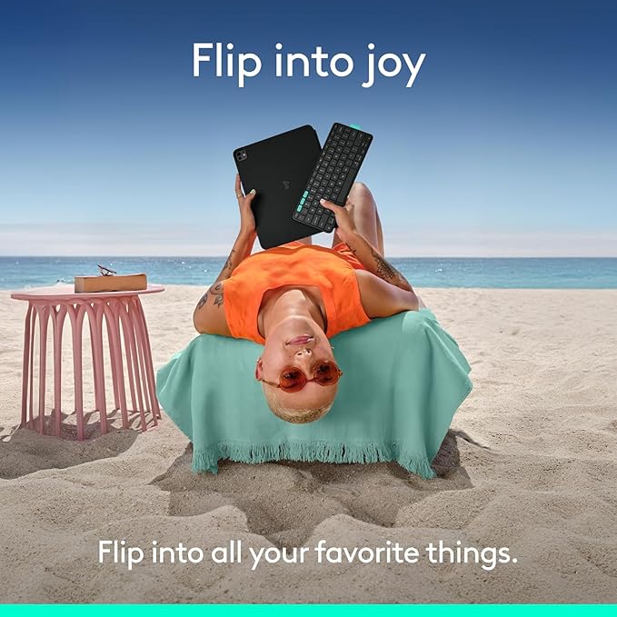 Flip Folio, Keyboard Case for iPad Pro 13-inch (M4) & iPad Air 13-inch (M2 & M3) (2024, 2025) - Protective & Stowable Bluetooth Keyboard Case, Multi-Device - Midnight Black + Crayon Digital Pencil