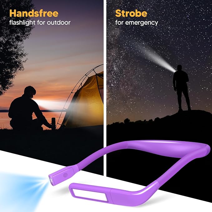Neck Reading Lamp Purple Gifts For Women Book Lovers Knitting Crochet Accessories, Stocking Stuffers Christmas Birthday Present For Mom Wife Grandma Bible Readers Knitters Quilting Sewing Supplies