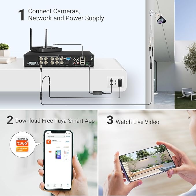 TIGERSECU Ultra HD 5MP 8 + 8 Channel Security DVR/NVR with 2TB Hard Drive, Expandable to 16 Cameras, Hybrid 6-in-1 Home Surveillance Recorder for 8 TVI, AHD, CVI, Analog, RS485 PTZ and 8 IP Cameras