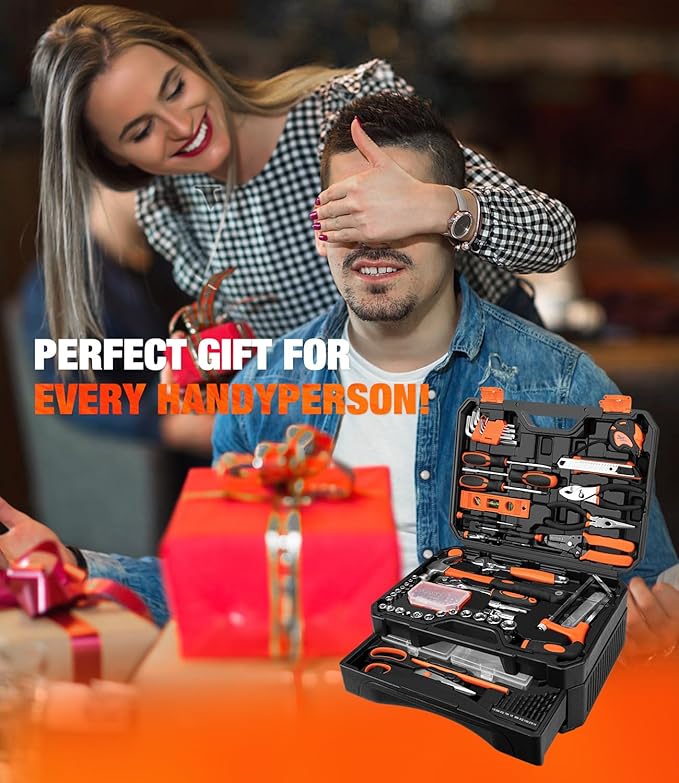 328-Piece Tool Set - Tool Kit Toolbox Storage Case with Drawer, General Household Hand Tool Kit Perfect for Home & DIY Repairs