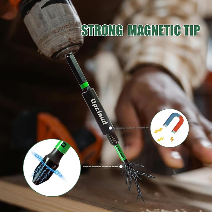 Impact #2 Phillips Screwdriver Bit Set, 26 Pieces 2”S2 Steel Magnetic PH2 Tips Driver Power Bit Set with Extension Impact Bit Holder