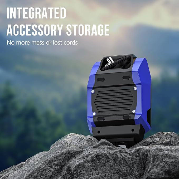 Tire Inflator Portable Air Compressor, 150PSI 12V DC Air Pump for Car Tires with LED Light, Auto Shutoff & Pressure Gauge, Tire Air Pump for Car,Motorcycle,Bicycle,Balls and Other Inflatables（Blue）