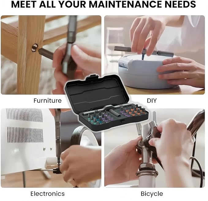 24 In 1 Magnetic Ratchet Screwdriver Set, Multi-Purpose Mini Screwdriver Set Suitable for Diy, Electronic Products, Watches, and Home Repairs