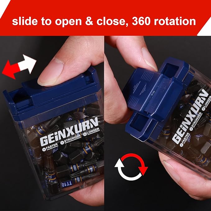 Impact Security Torx Screwdriver Bits Set,45 Pcs 2" Magnetic (TT10/TT15/TT20/TT25/TT30) S2 Steel Multi Hollow Star Driver Bits with Colorful Box