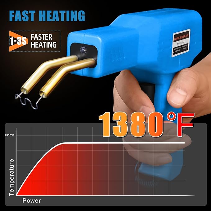 ATOLS Plastic Welder, 1000PCS Staples, Plastic Welding Kit, Hot Stapler Kit, Plastic Welder Gun Kit, Car Bumper Repair Kit, Plastic Repair Kit