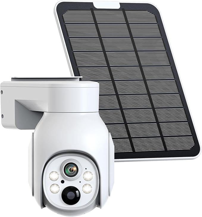 Camcamp 4MP Battery Powered WiFi Camera with Solar Panel, Spotlight, PTZ, 2-Way Audio, Smart Human Detection, Cannot Work Alone, Only Compatible SC23 Solar Security Camera System