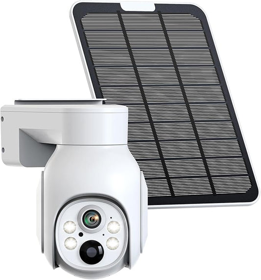 Camcamp 4MP Battery Powered WiFi Camera with Solar Panel, Spotlight, PTZ, 2-Way Audio, Smart Human Detection, Cannot Work Alone, Only Compatible SC23 Solar Security Camera System