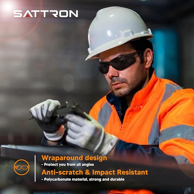 Tinted Safety Glasses 24 Pack, Safety Sunglasses Bulk UV Protection & ANSI Z87.1, Protective Eyewear Scratch Impact Resistant Safety Goggles for Men Women Construction, Shooting, Lab Work Smoke Grey