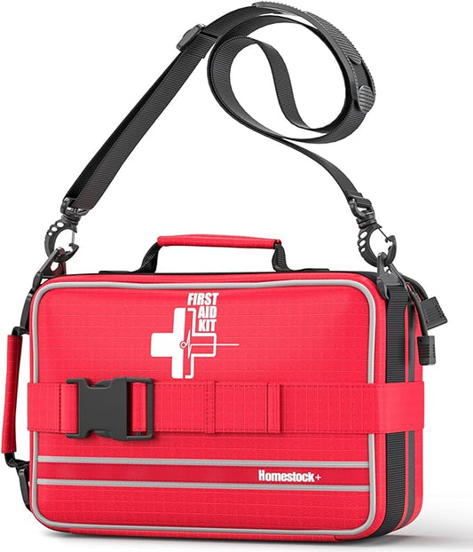 Advanced First Aid Kit, Comprehensive Trauma First Aid Kits with Labelled Compartments for Cars, Home, Office, Backpacking, Camping, Traveling, and Cycling -Upgrade 324 Piece