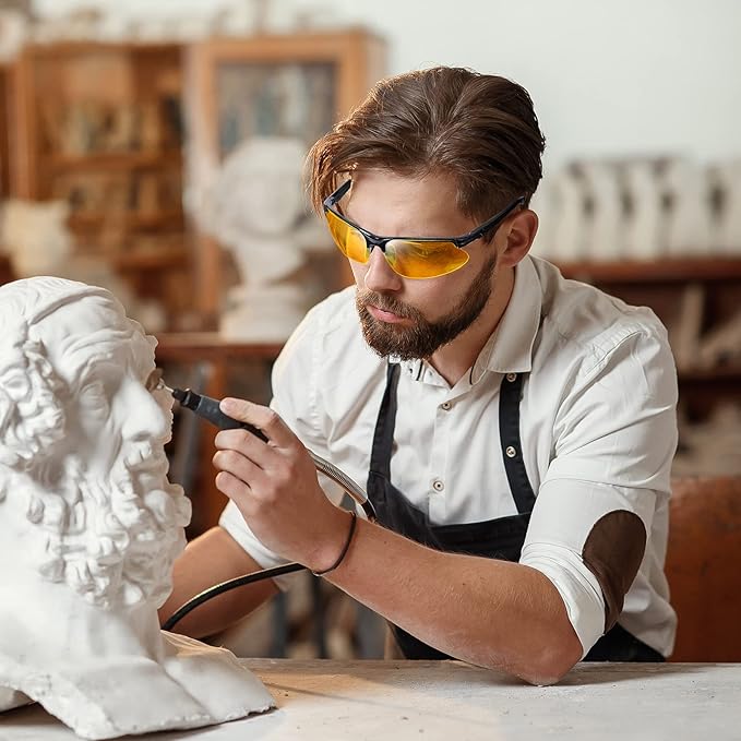 Kathfly 36 Pcs Safety Glasses Work Scratch Resistant Glasses Protective Safety Goggles Eyewear with Lens(Amber)